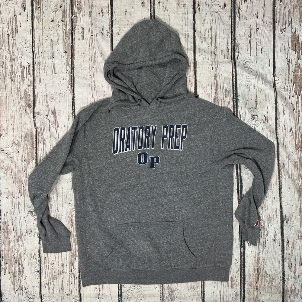Oratory Prep High School New Jersey Gray League Retro Hoodie Pullover Sweatshirt
